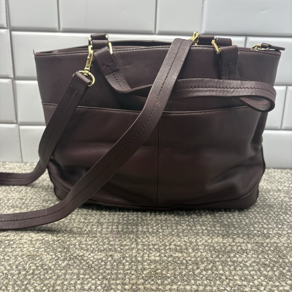 Etienne Aigner Brown Leather Handbags Hand Or Shoulder Straps Pockets VTG - Picture 7 of 15